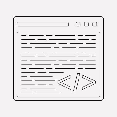 Özel kodlama simgesi line öğesi. web mobil app logo tasarımı için temiz arka plan üzerinde izole özel kodlama simgesi çizgi çizimi.