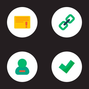 Set Görev Yöneticisi simgeleri düz stil sembolleri ile eksiksiz, önemli görev, üye kaldır ve diğer simgeler web mobil app logo tasarımı için.