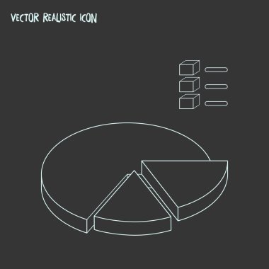 Diyagram simgesi satır öğesi. Diyagram simgesi satır web mobil app logo tasarımı için temiz arka plan üzerinde izole vektör çizim.