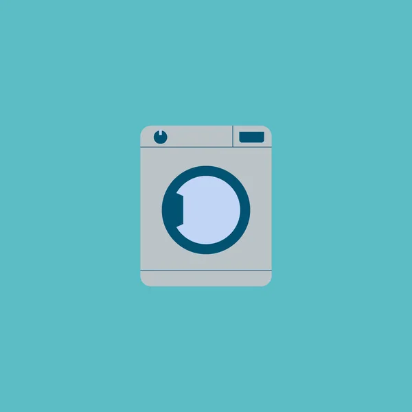 Washing machine icon flat element. Vector illustration of washing machine icon flat isolated on clean background for your web mobile app logo design. — Stock Vector