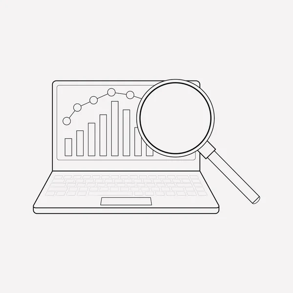Araştırma simgesi line öğesi. web mobil app logo tasarımı için temiz arka plan üzerinde izole araştırma simgesi çizgi çizimi.
