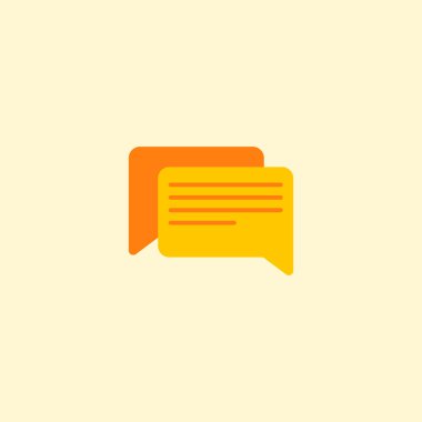 Yorum simge düz öğe. illüstrasyon izole web mobil app logo tasarımı için temiz arka plan üzerinde düz yorum simgesinin.