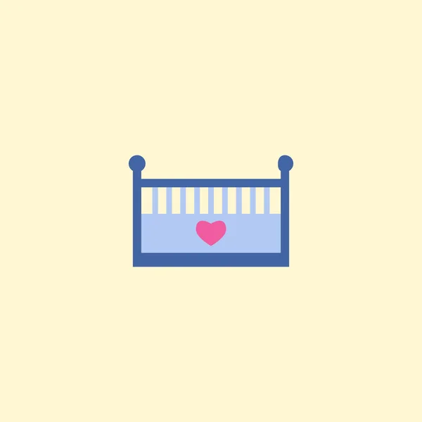 Baby bed icon flat element.  illustration of baby bed icon flat isolated on clean background for your web mobile app logo design.