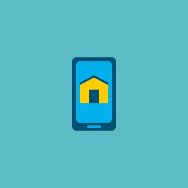 Akıllı app simgesi düz öğe. Akıllı app simgesi düz illüstrasyon izole web mobil app logo tasarımı için temiz arka plan üzerinde.