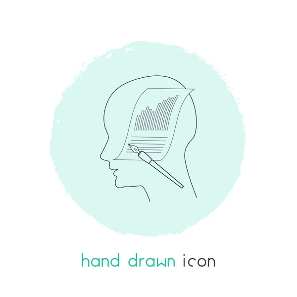 人間のプロファイル アイコン ライン要素。ウェブ モバイル アプリのロゴ デザインのきれいな背景に分離された人間のプロファイル アイコン ライン イラスト. — ストック写真