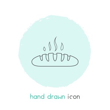 Sıcak ekmek simgesi line öğesi. Web mobil app logo tasarımı için temiz arka plan üzerinde izole sıcak ekmek simgesi çizgi vektör çizim.