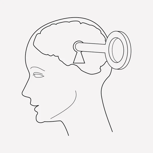 Ontsluiten geest pictogram line-element. Vectorillustratie van ontsluiten geest pictogram lijn geïsoleerd op schone achtergrond voor uw web mobiele app logo ontwerp. — Stockvector