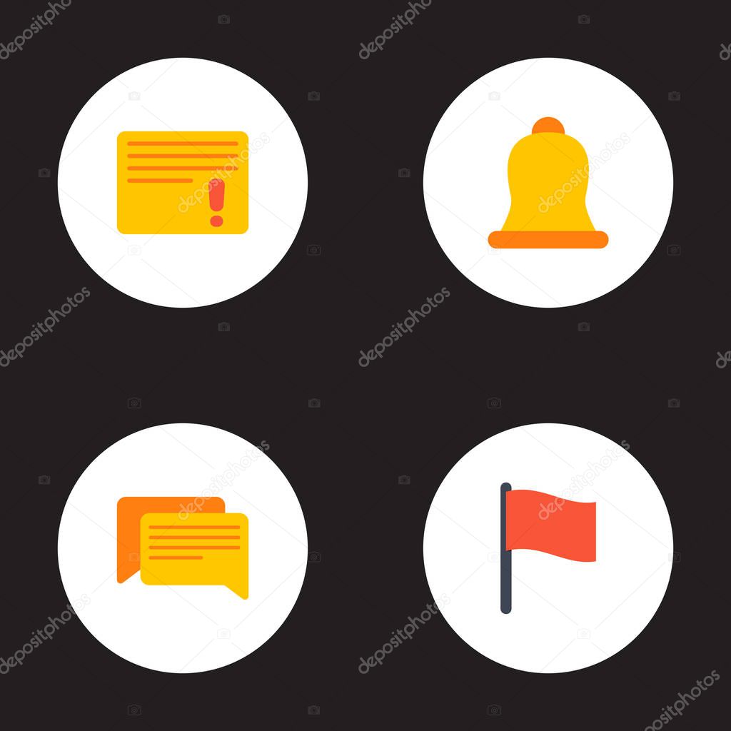 Set of task manager icons flat style symbols with comments, flag, remind and other icons for your web mobile app logo design.