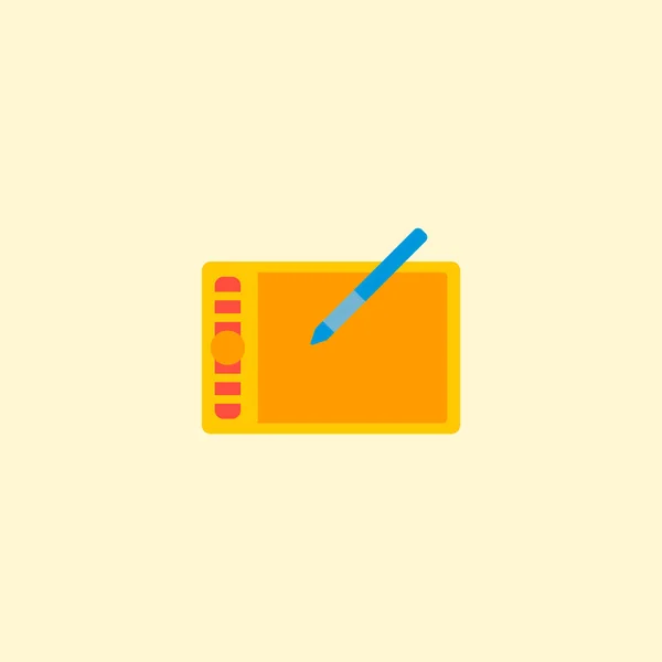 Icono de tableta gráfica elemento plano. Ilustración vectorial del icono de la tableta gráfica aislado en un fondo limpio para el diseño del logotipo de su aplicación móvil web . — Archivo Imágenes Vectoriales