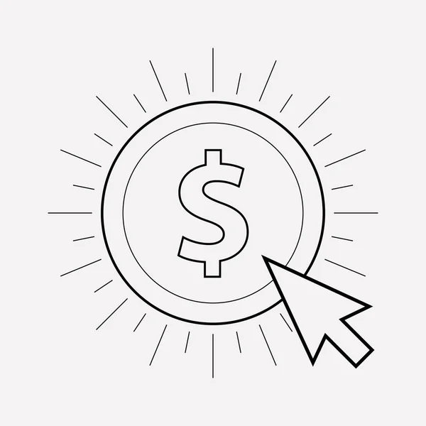 Elemento linea icona Pay per click. Illustrazione vettoriale della linea di icone pay per click isolata su sfondo pulito per il design del logo dell'app mobile web . — Vettoriale Stock