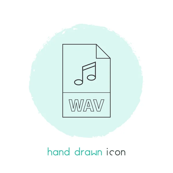 Wav file icon line element.  illustration of wav file icon line isolated on clean background for your web mobile app logo design. — Stock Photo, Image