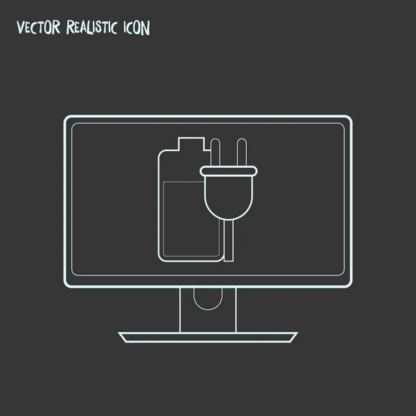 Computer battery icon line element.  illustration of computer battery icon line isolated on clean background for your web mobile app logo design.