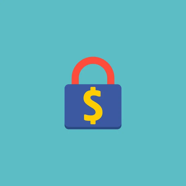 Lock icon flat element.  illustration of lock icon flat isolated on clean background for your web mobile app logo design.