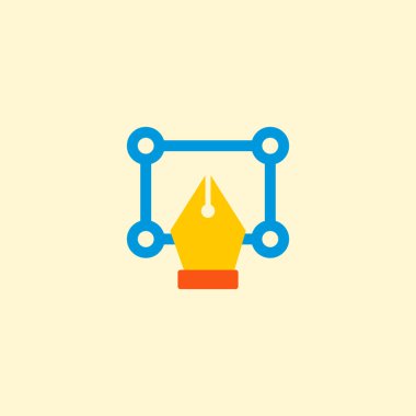 Vektör aracı simgesini düz öğe. Vektör çizim vektör aracı simgesini düz web mobil app logo tasarımı için temiz arka plan üzerinde izole.