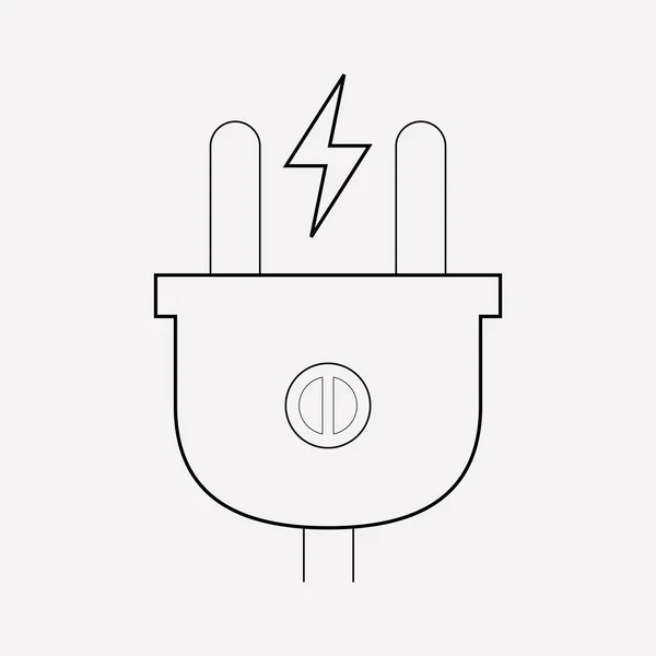 充電アイコン ライン要素 ウェブ モバイル アプリのロゴ デザインのきれいな背景に分離されたアイコン ラインを充電のベクトル イラスト — ストックベクタ