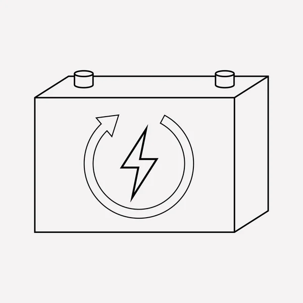 充電式バッテリー アイコン ライン要素 ウェブ モバイル アプリのロゴ デザインのきれいな背景に分離された充電式電池アイコン ラインのベクトル イラスト — ストックベクタ