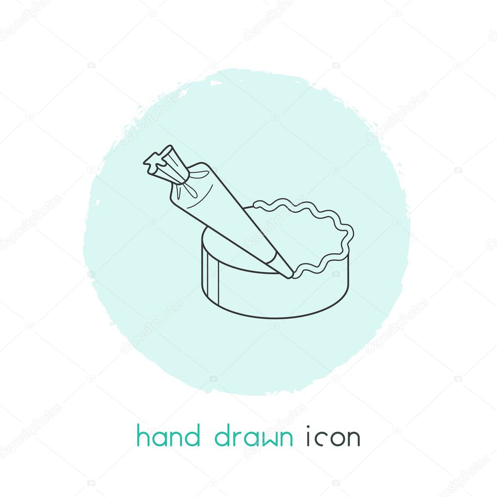 Cream decorator tool icon line element. Vector illustration of cream decorator tool icon line isolated on clean background for your web mobile app logo design.