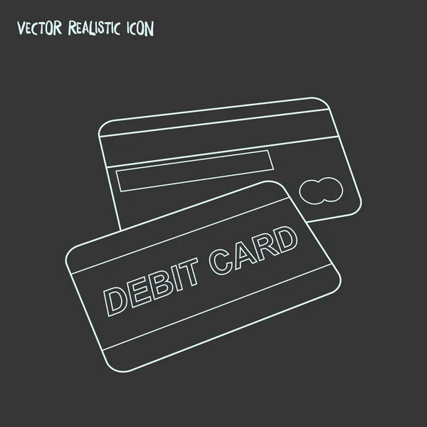 Debit card icon line element.  illustration of debit card icon line isolated on clean background for your web mobile app logo design. — Stock Photo, Image