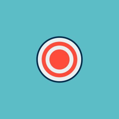 Hedef simgesi düz öğe. düz hedef simgesinin illüstrasyon izole web mobil app logo tasarımı için temiz arka plan üzerinde.