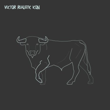 Boğa simgesi line öğesi. web mobil app logo tasarımı için temiz arka plan üzerinde izole boğa simgesi çizgi çizimi.