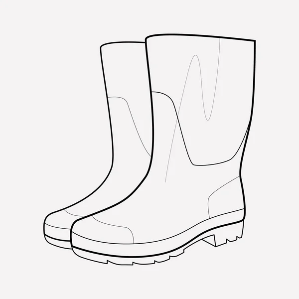 長靴アイコン ライン要素 ウェブ モバイル アプリのロゴ デザインのきれいな背景に分離された長靴アイコン ライン イラスト — ストック写真