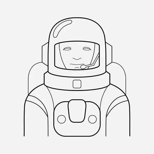 Elemento Linha Ícone Astronauta Ilustração Astronauta Ícone Linha Isolada Fundo — Fotografia de Stock