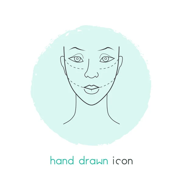 Facial plastic surgery icon line element.  illustration of facial plastic surgery icon line isolated on clean background for your web mobile app logo design.