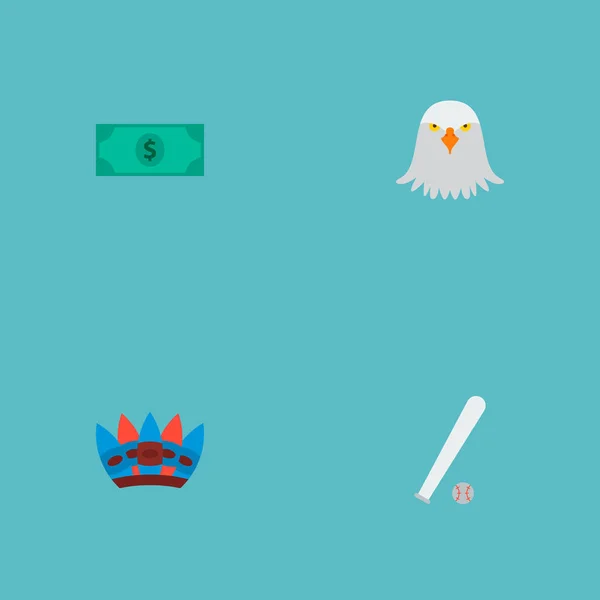 Beyzbol Dolar Amerikan Yerlisi Diğer Simgeler Web Mobil App Logo — Stok Vektör