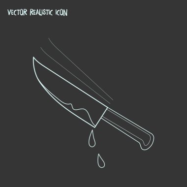 Kan simgesi line öğesi doğrama bıçakla. bıçak senin web mobil app logo tasarımı için temiz arka plan üzerinde izole kan simgesi hattı ile doğrama illüstrasyon.