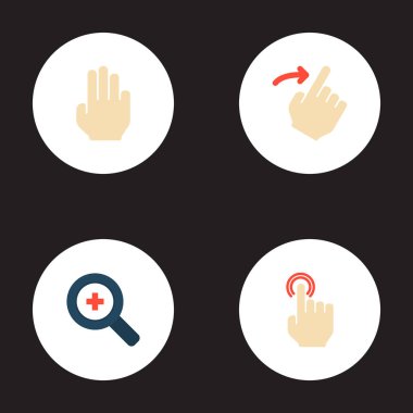 Jest simgeleri düz stil sembolleri, yakınlaştırma ile değil, çift tıklayın ve diğer simgeleri web mobil app logo için tasarım.