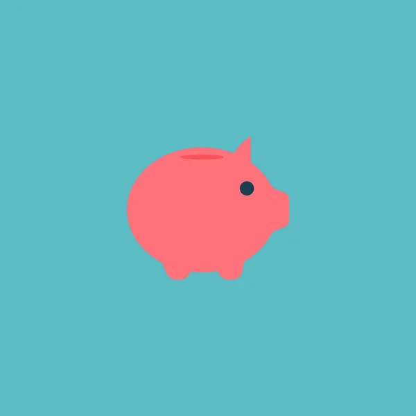 Piggy bank icon flat element. Vector illustration of piggy bank icon flat isolated on clean background for your web mobile app logo design. — Stock Vector