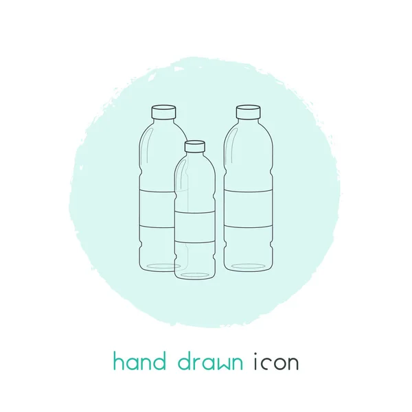 Botellas de plástico icono elemento de línea. ilustración de línea de iconos de botellas de plástico aislado en un fondo limpio para el diseño del logotipo de su aplicación móvil web . — Foto de Stock