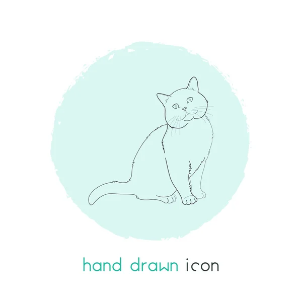 猫アイコンの行の要素。ウェブ モバイル アプリのロゴ デザインのきれいな背景に分離された猫アイコン ライン イラスト. — ストック写真