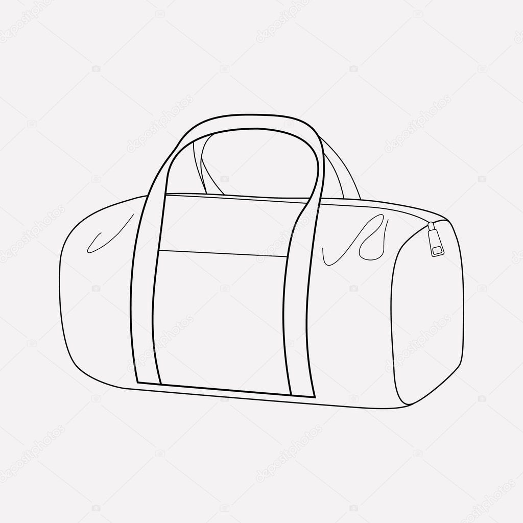 Duffel bag icon line element.  illustration of duffel bag icon line isolated on clean background for your web mobile app logo design.