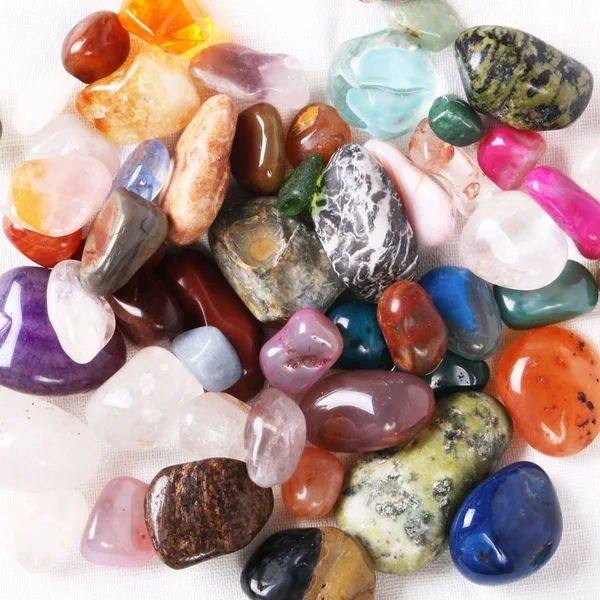 Γυαλιστερό Χρωματιστό Φυσικές Πέτρες — Φωτογραφία Αρχείου