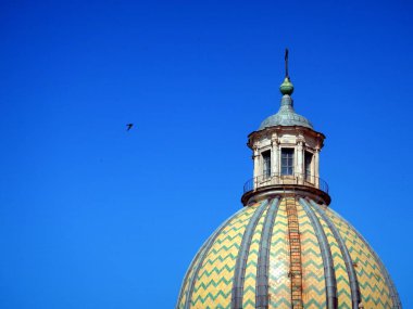 Chruch of S. Giuseppe dei Teatini (Palermo, Italya)-Palermo S. Giuseppe dei Teatini Kilisesi kubbesi bir detay.