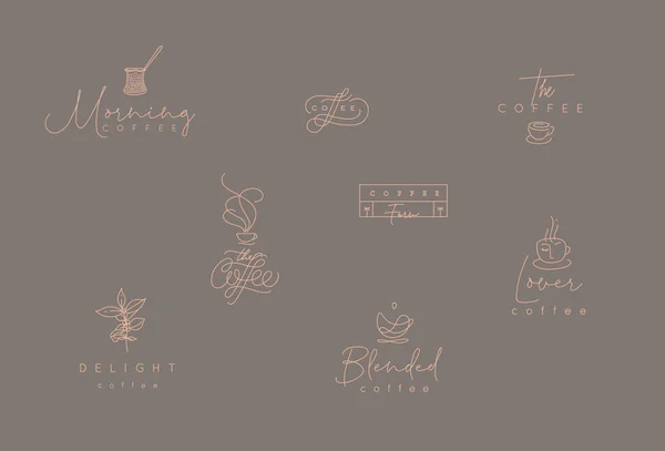 Koffie minimalisme moderne emblemen — Stockvector