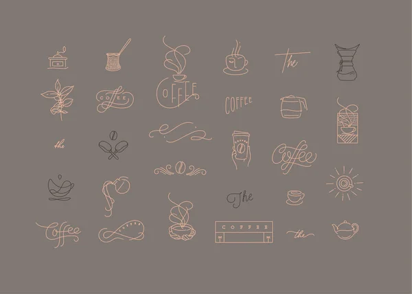 Coffee minimalism modern symbols — Stock Vector
