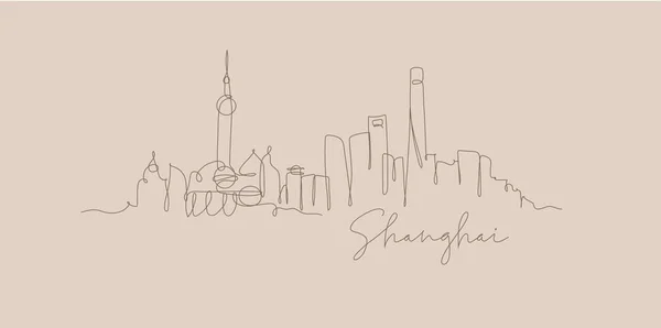 Stift Linie Silhouette shanghai beige — Stockvektor