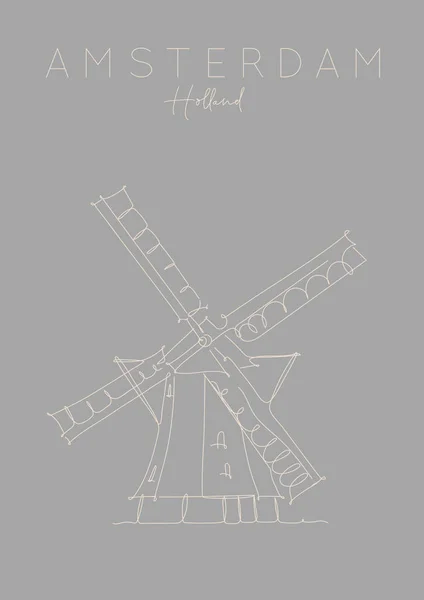 Холландская ветряная мельница — стоковый вектор
