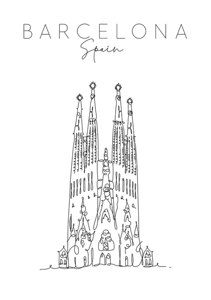海报 巴塞罗那圣家堂 — 图库矢量图片