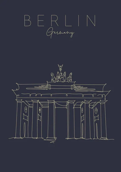 Poster Brandenburg Kapısı karanlık — Stok Vektör