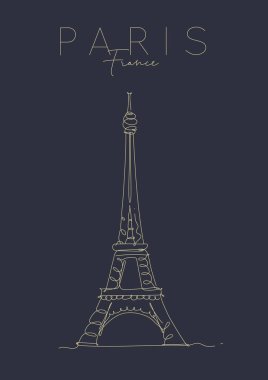 Poster paris eyfel kulesi karanlık