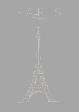 Poster paris eyfel kulesi gri
