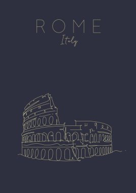 Poster Roma Kolezyum karanlık