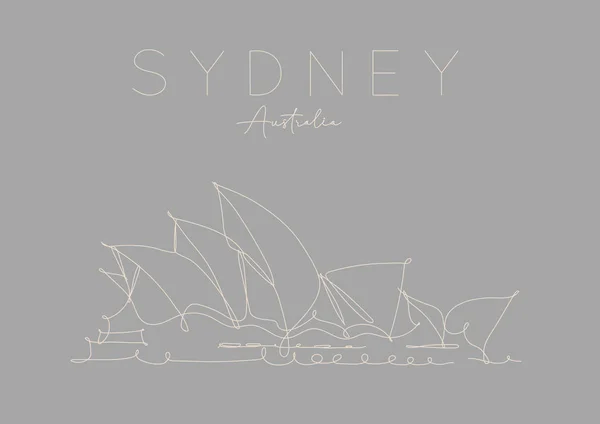 Poster Sydney Opera Binası gri — Stok Vektör