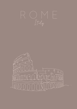 Poster Roma Kolezyum kahverengi