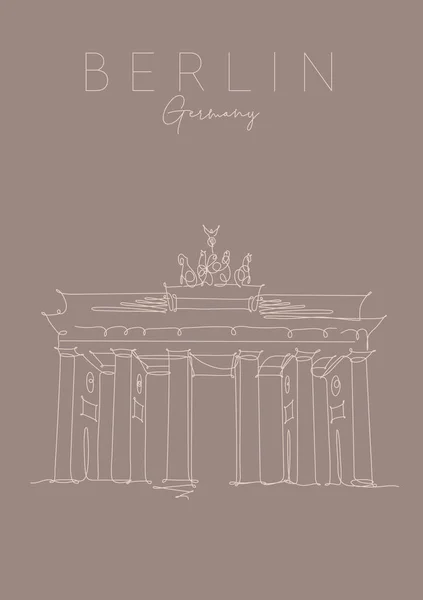 Poster Brandenburg Gate brown — ストックベクタ