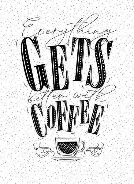 Affiche mieux avec café — Image vectorielle
