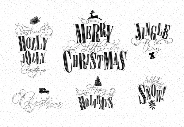 Lettres de Noël blanc — Image vectorielle
